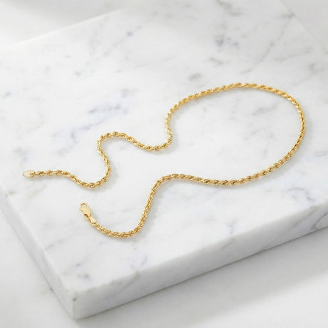 3mm Rope Chain with Gold Gods Flat Lay
