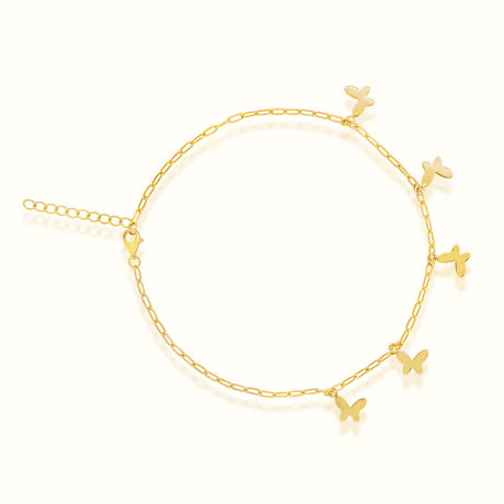 Women's Vermeil Gold Butterflies Anklet The Gold Goddess Women’s Jewelry By The Gold Gods