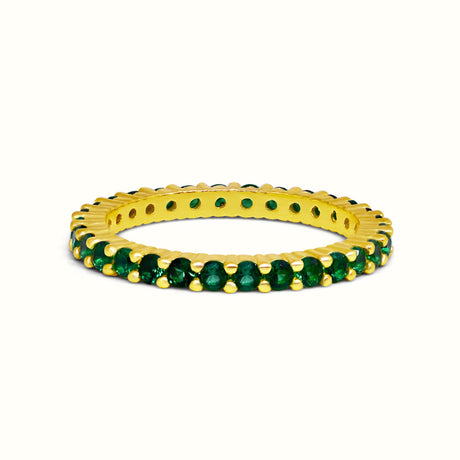 Women's Vermeil Multi Eternity Diamond Ring Green The Gold Goddess Women’s Jewelry By The Gold Gods