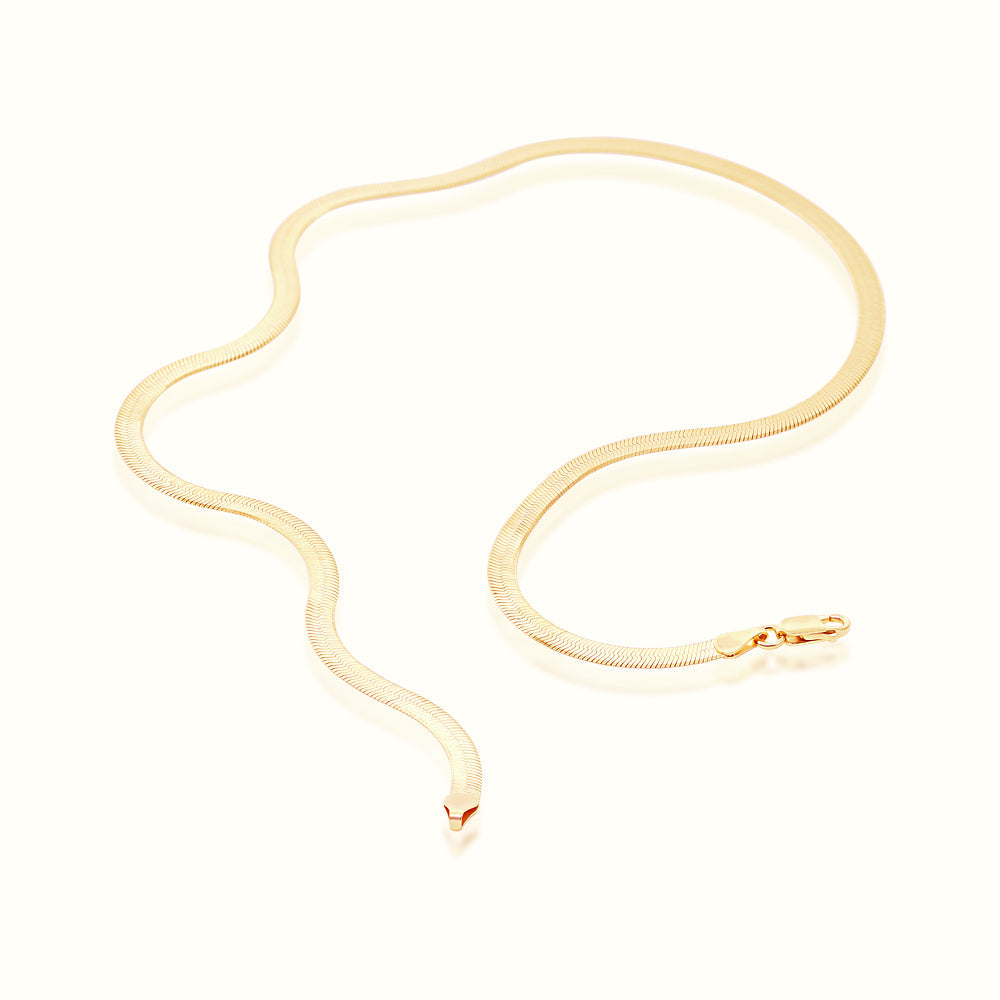 Women's Vermeil Herringbone Chain The Gold Goddess Women’s Jewelry By The Gold Gods