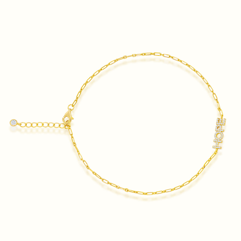 Women's Vermeil Hope Anklet The Gold Goddess Women’s Jewelry By The Gold Gods