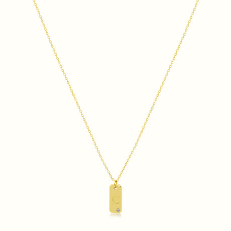 Women's Vermeil Letter C Plate Necklace Pendant The Gold Goddess Women’s Jewelry By The Gold Gods