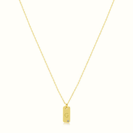 Women's Vermeil Letter G Plate Necklace Pendant The Gold Goddess Women’s Jewelry By The Gold Gods