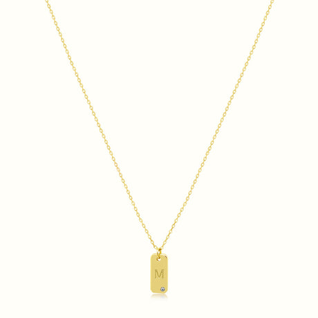 Women's Vermeil Letter M Plate Necklace Pendant The Gold Goddess Women’s Jewelry By The Gold Gods