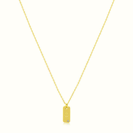 Women's Vermeil Letter O Plate Necklace Pendant The Gold Goddess Women’s Jewelry By The Gold Gods