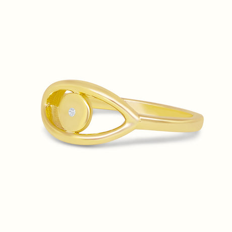 Women's Vermeil DIAMOND Evil Eye Ring The Gold Goddess Women’s Jewelry By The Gold Gods