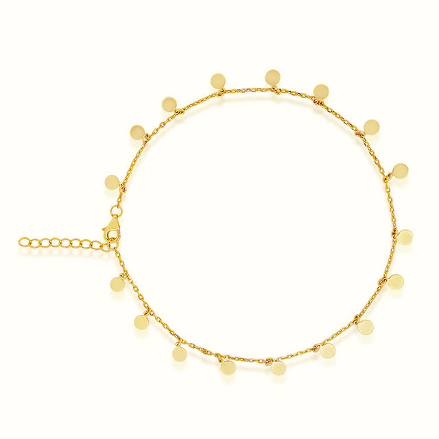 Women's Vermeil Mini Coins Anklet The Gold Goddess Women’s Jewelry By The Gold Gods