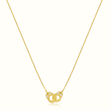 Women's Vermeil Mini Handcuffs Necklace Pendant The Gold Goddess Women’s Jewelry By The Gold Gods