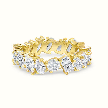 Women's Vermeil Multi Diamond Eternity Ring The Gold Goddess Women’s Jewelry By The Gold Gods