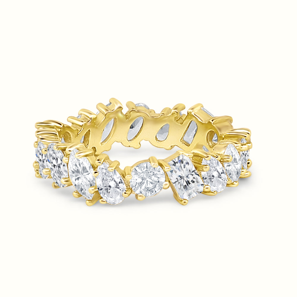 Women's Vermeil Multi Diamond Eternity Ring