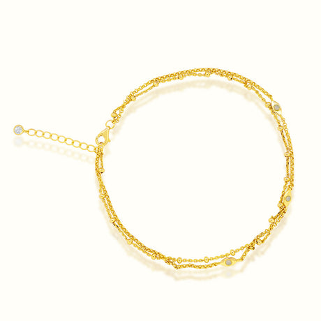 Women's Vermeil Pearl Evil Eye Anklet The Gold Goddess Women’s Jewelry By The Gold Gods