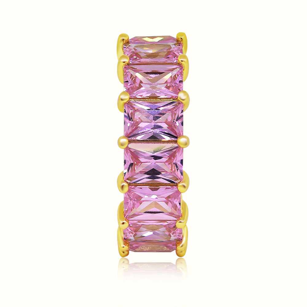 Multi-Colored Sapphire Eternity band in 18K Rose Gold Vermeil, Size store 7