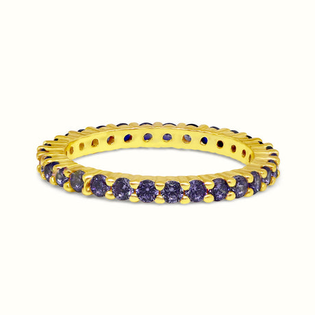 Women's Vermeil Multi Eternity Diamond Ring Purple The Gold Goddess Women’s Jewelry By The Gold Gods