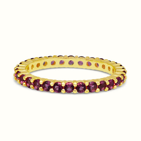 Women's Vermeil Multi Eternity Diamond Ring Red The Gold Goddess Women’s Jewelry By The Gold Gods