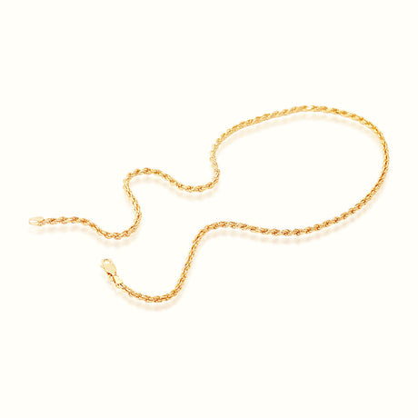 Women's Vermeil Rope Chain 3mm The Gold Goddess Women’s Jewelry By The Gold Gods