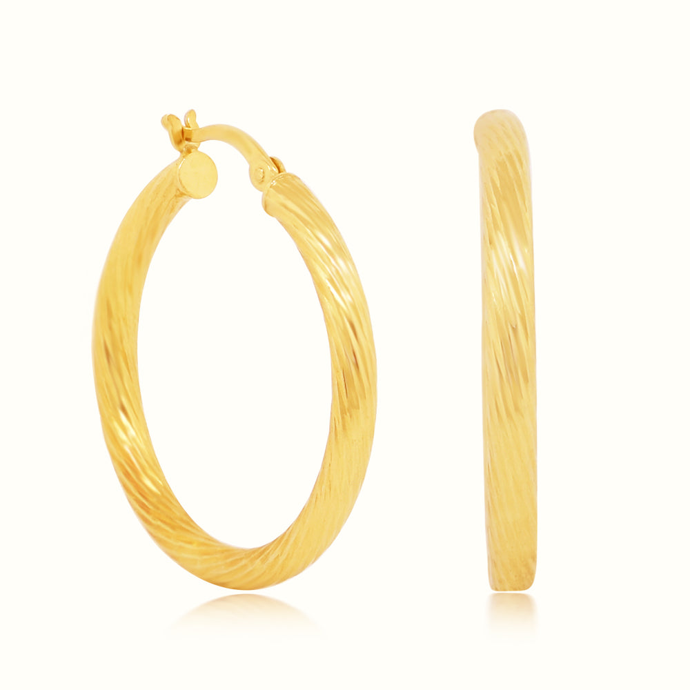 Women's Vermeil Texture Large Hoop Earrings The Gold Goddess Women’s Jewelry By The Gold Gods