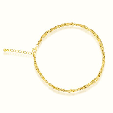 Women's Vermeil Triple Chain Anklet The Gold Goddess Women’s Jewelry By The Gold Gods