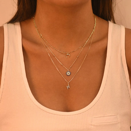 Women's Vermeil Triple Layered Diamond Necklace Pendant The Gold Goddess Women’s Jewelry By The Gold Gods