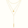 Women's Vermeil Triple Layered Pendulum & Coin Necklace The Gold Goddess Women’s Jewelry By The Gold Gods