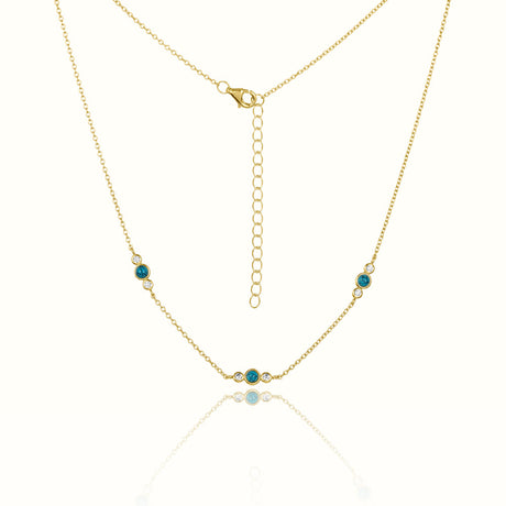Women's Vermeil Turquoise & Diamond Necklace The Gold Goddess Women’s Jewelry By The Gold Gods