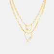 Women's Vermeil Twin Diamond Adorned Hearts & Paperclip Chain The Gold Goddess Women’s Jewelry By The Gold Gods