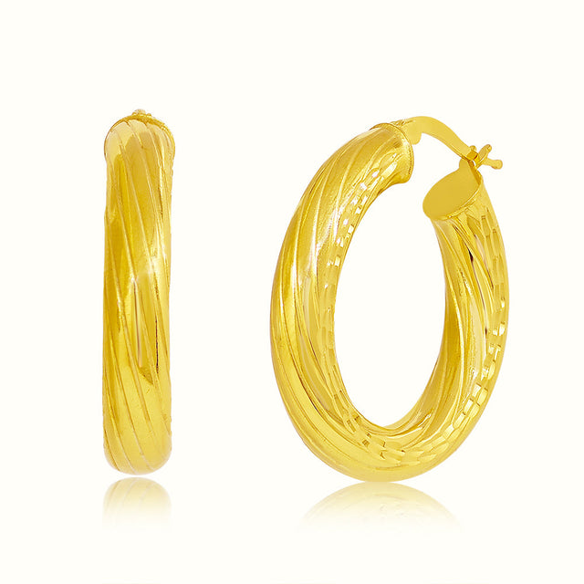 Women's Vermeil Twisted Hoop Earrings The Gold Goddess Women’s Jewelry By The Gold Gods