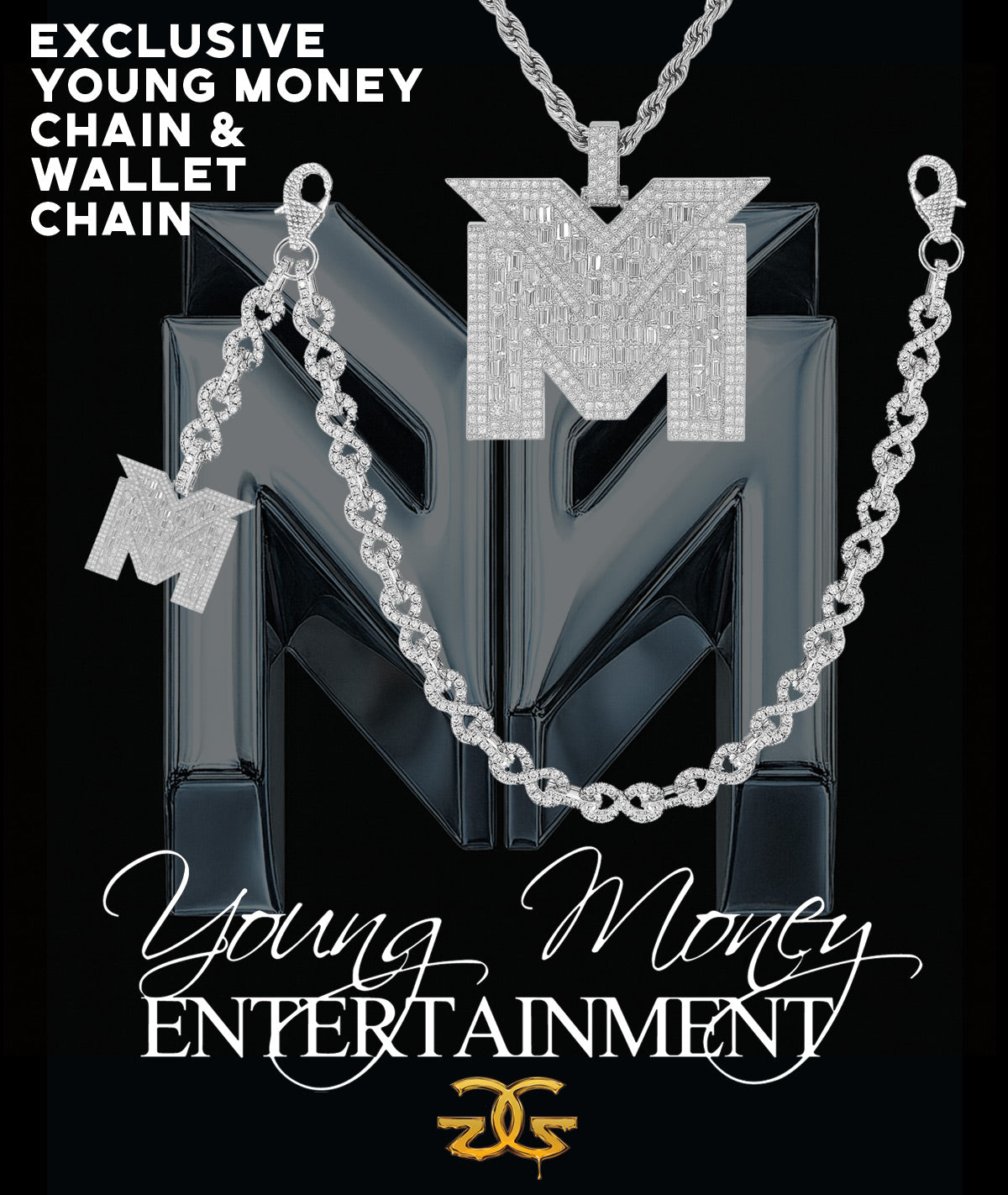 Official Young Money Wallet Chain (White Gold) *PRE-ORDER*
