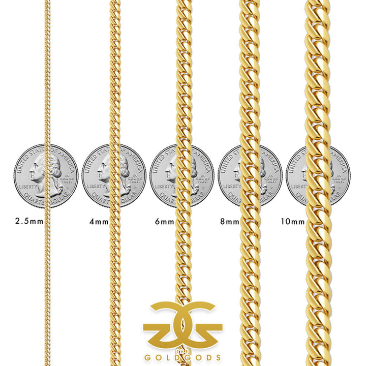 Miami Cuban Link Bracelet (6mm) The Gold Gods Size Guide