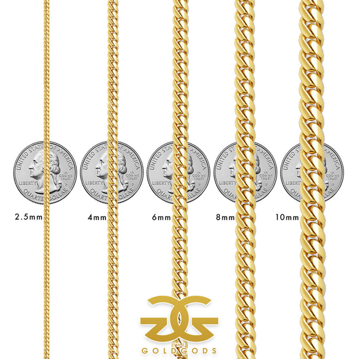 Miami Cuban Link Bracelet (8mm) The Gold Gods Size Guide