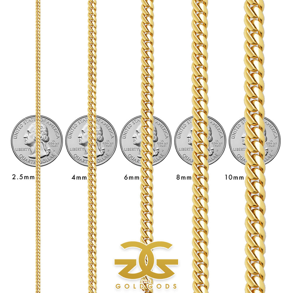 Cuban Link Chain Size chart The Gold Gods