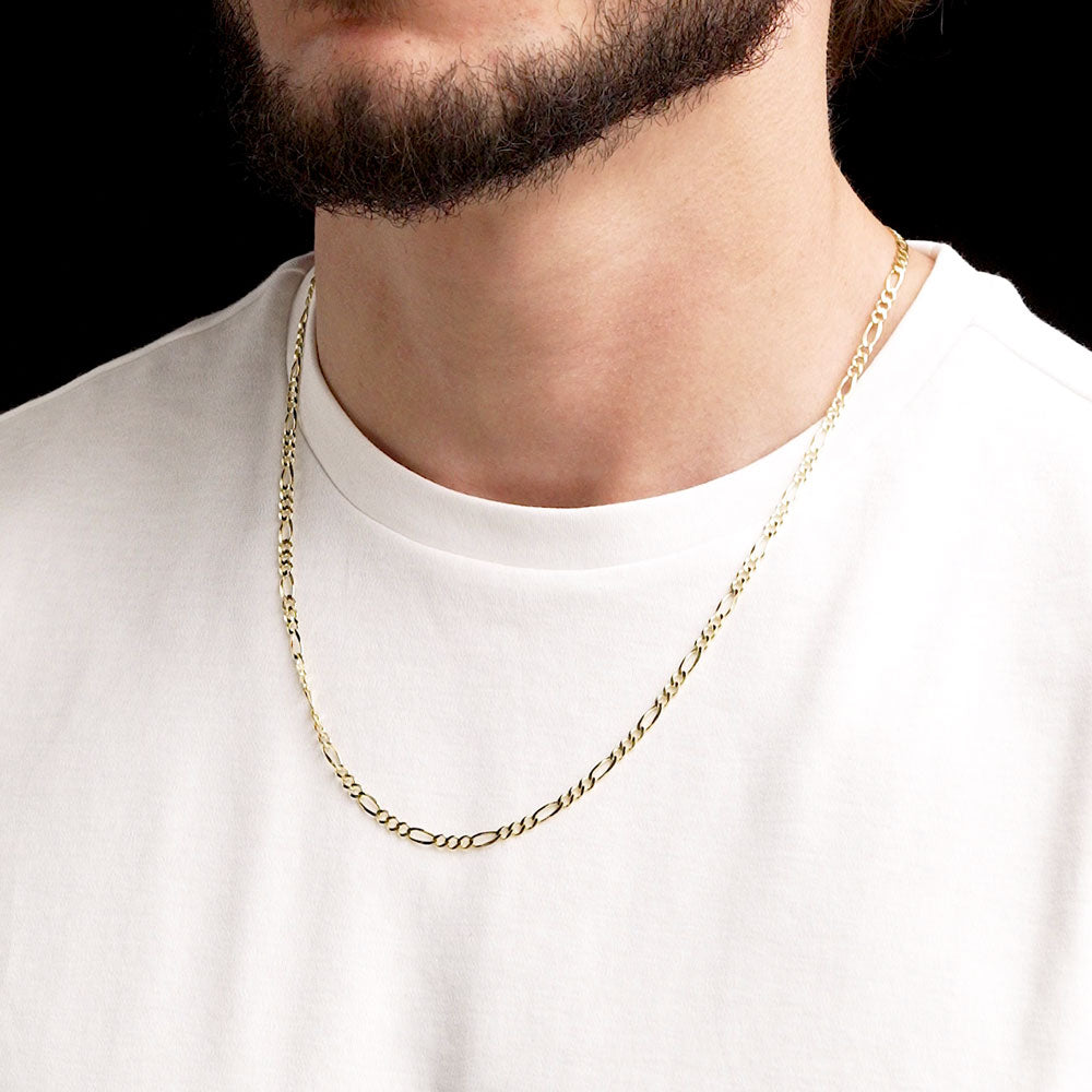 3mm 22 Inch Gold Chain Solid Gold Figaro Chain The Gold Gods