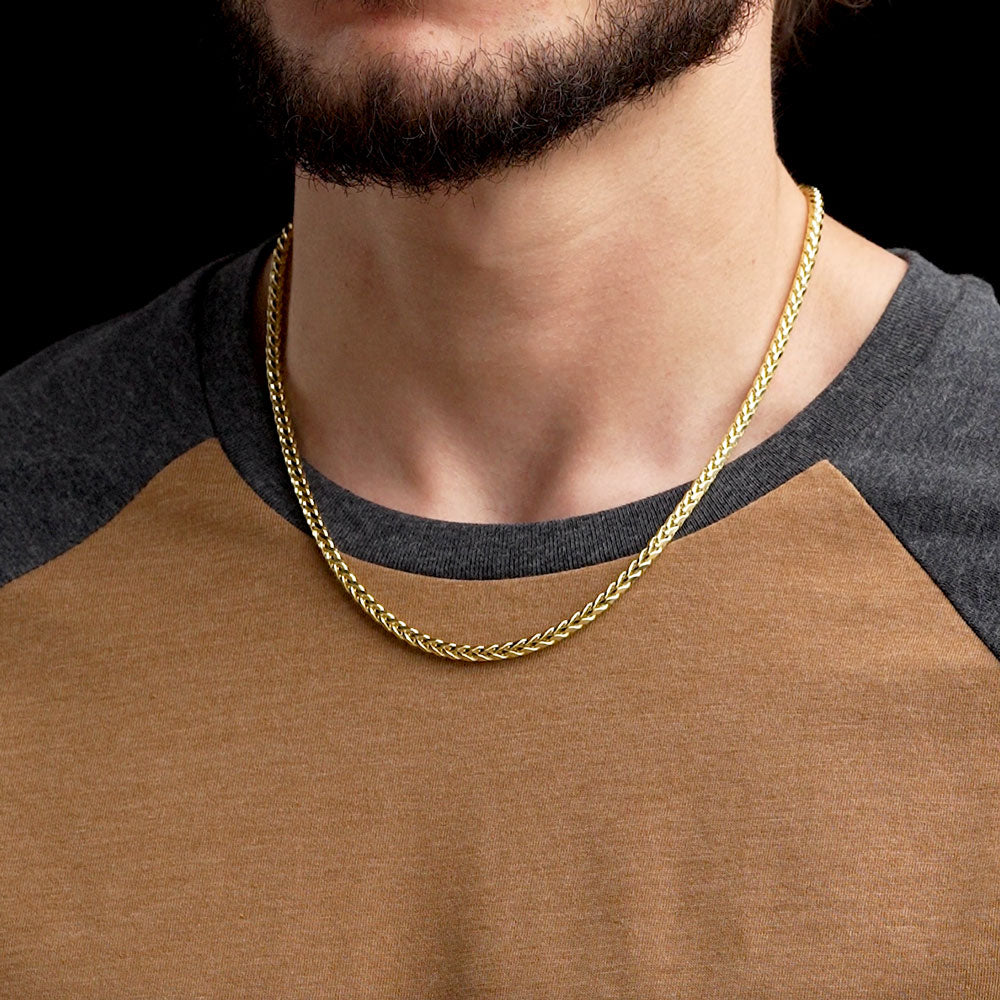 Buy Mens Chains Rope Wheat Chain Necklace Choker Minimalist Stainless Steel  Fashion Accessories Online in India - Etsy