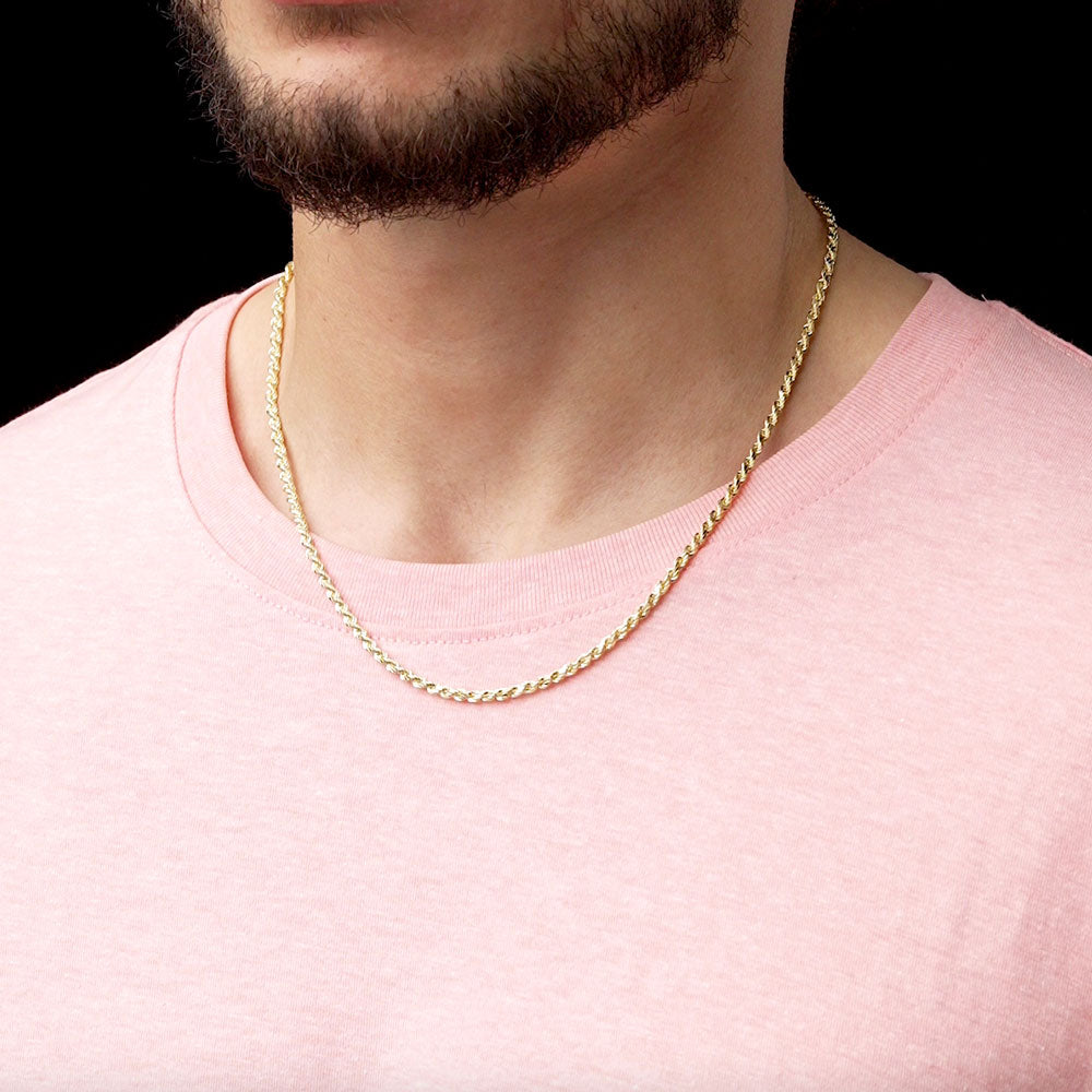 Mens 14k solid store gold rope chains