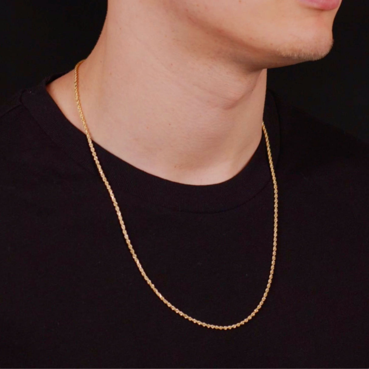 8mm Rope 14K Gold Vermeil Over Solid 925 Sterling Silver Chain Necklace  Diamond Cut Men Women