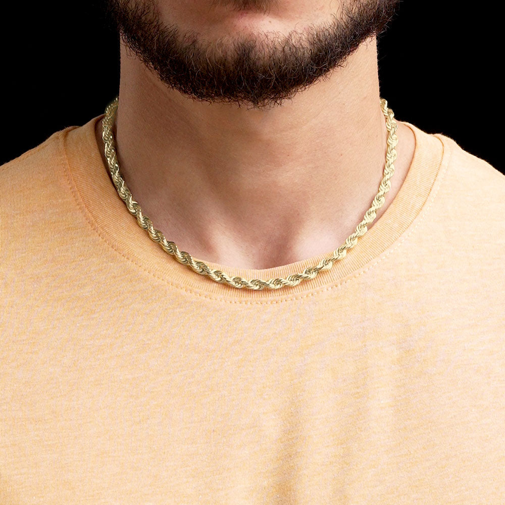 Mens 24 inch deals gold rope chain