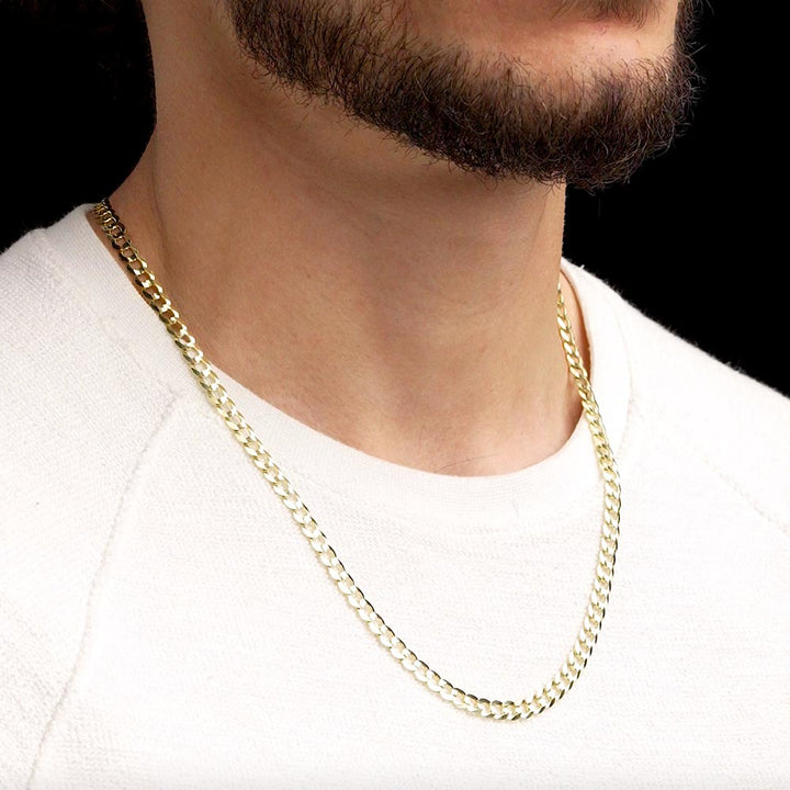 10k 14k Solid Gold Curb Cuban Chain Necklace The Gold Gods 5.5mm 22 inch