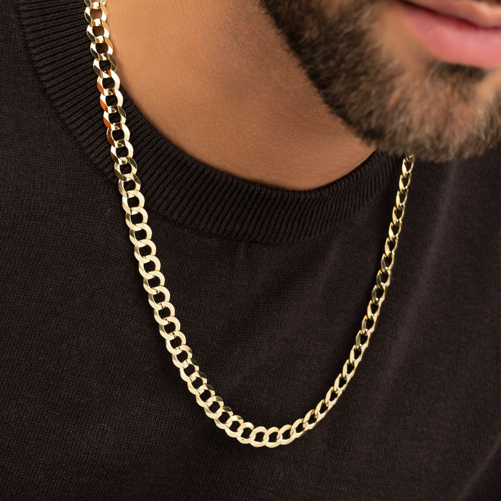 6mm gold on sale curb chain