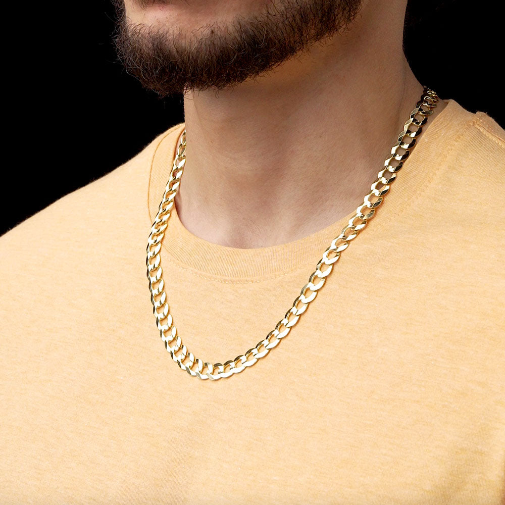 Cuban chain solid on sale gold