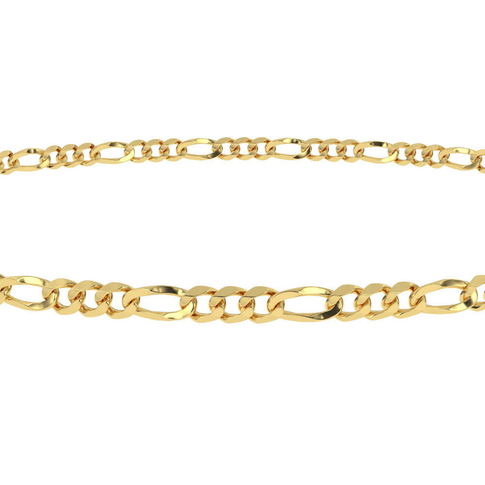 Men's Solid Gold Figaro Link Chain The Gold Gods Front View 2