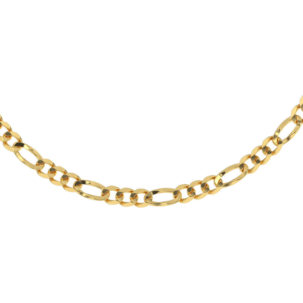 Men's Solid Gold Figaro Link Chain The Gold Gods Front View