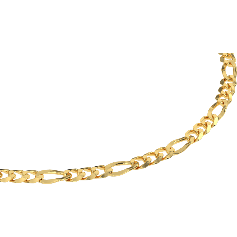 Men's Solid Gold Figaro Link Chain The Gold Gods Side View