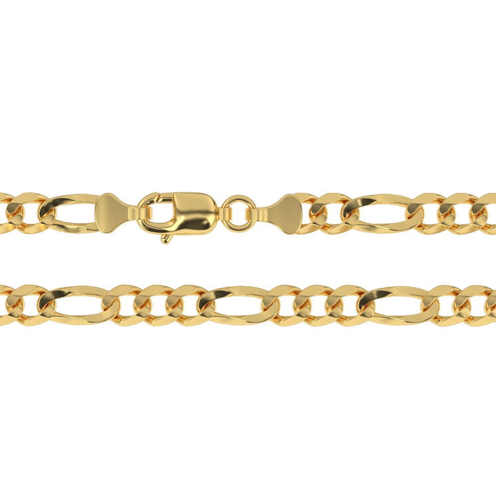 14k Men's Solid Gold Figaro Link Chain The Gold Gods Clasp 2