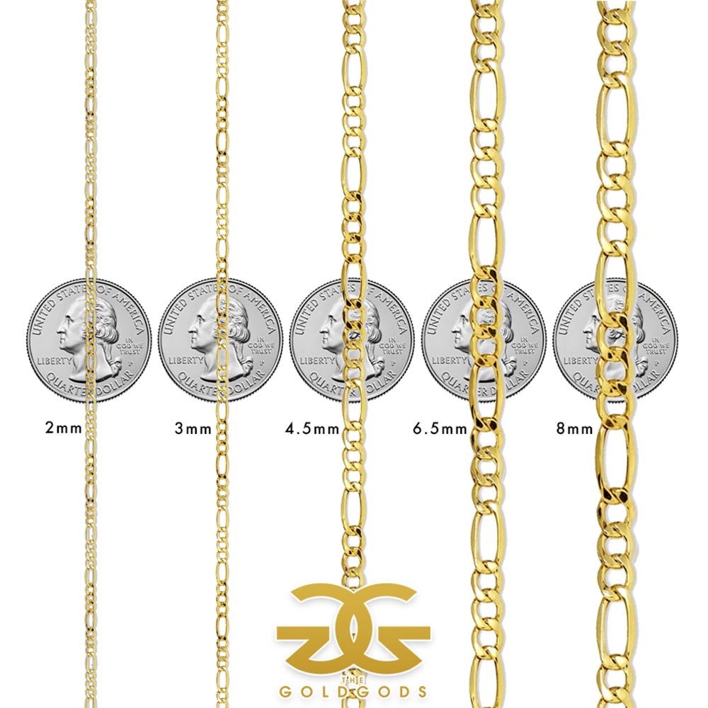 The Gold Gods Solid Gold Figaro Link Chain