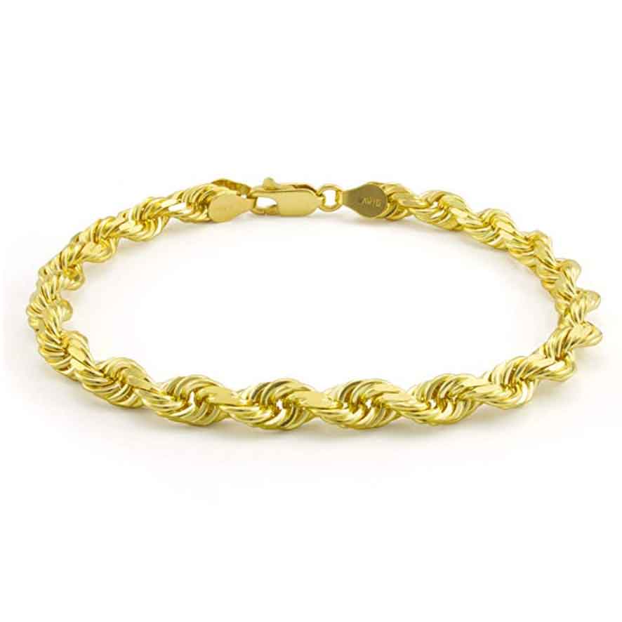 Buy 10K Fully Solid Gold Rope Bracelet Rose Gold Rope Chain Online in India   Etsy