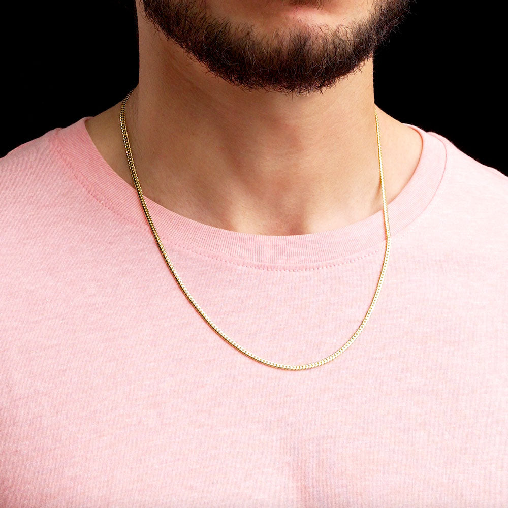 Solid 14k deals gold chain mens