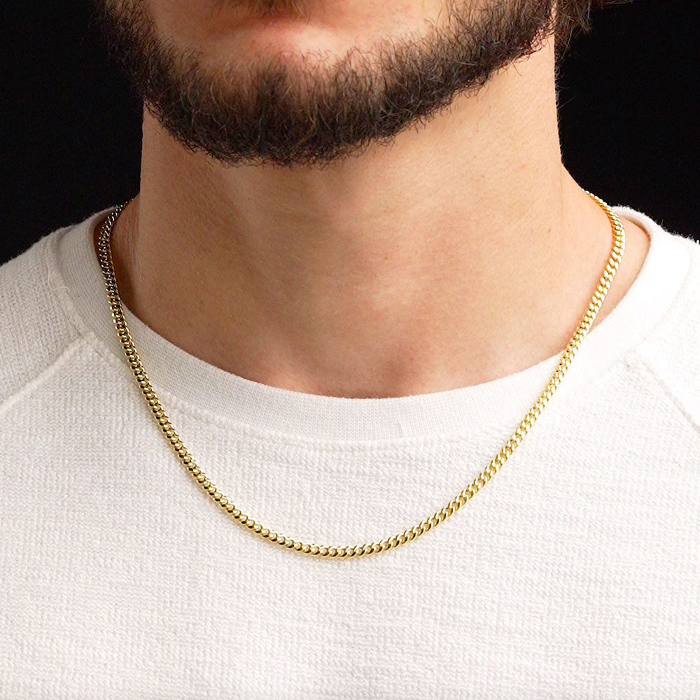 Hollow cuban link sales chain 14k