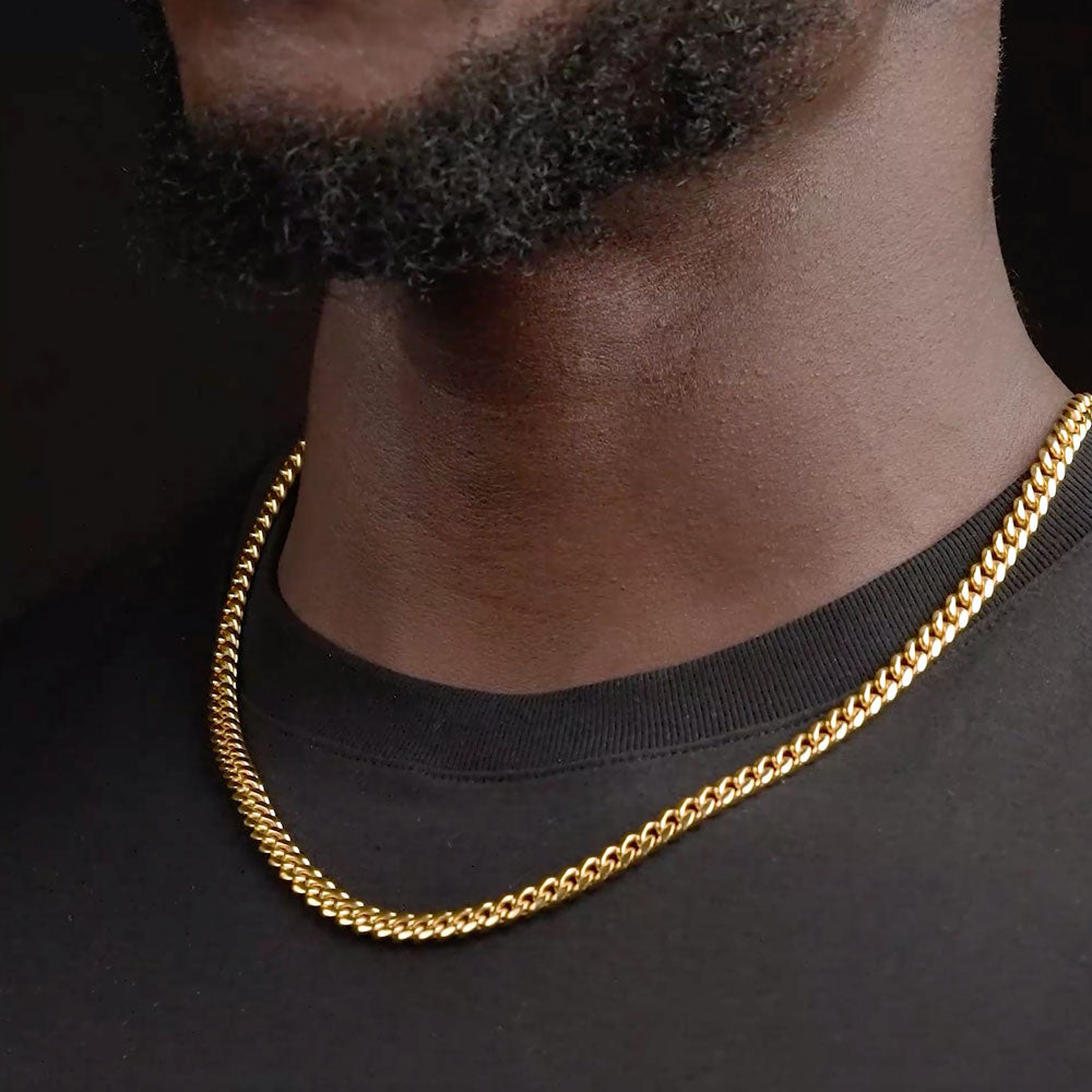6mm Solid Gold Cuban Link Chain The Gold Gods  2