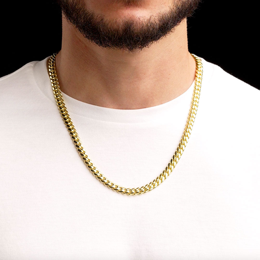 10K yellow gold Miami cuban link chain - ネックレス