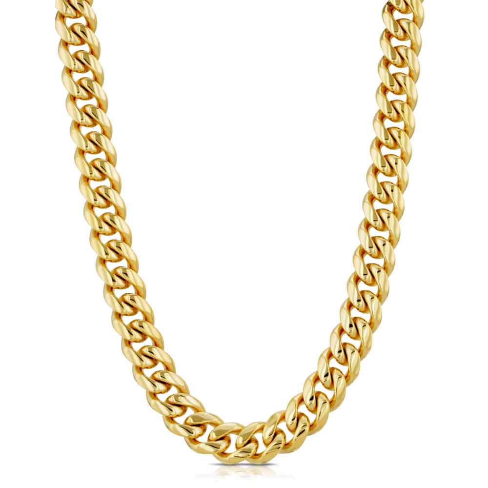 Miami Cuban Link Chain 6mm The Gold Gods  front view in gold 