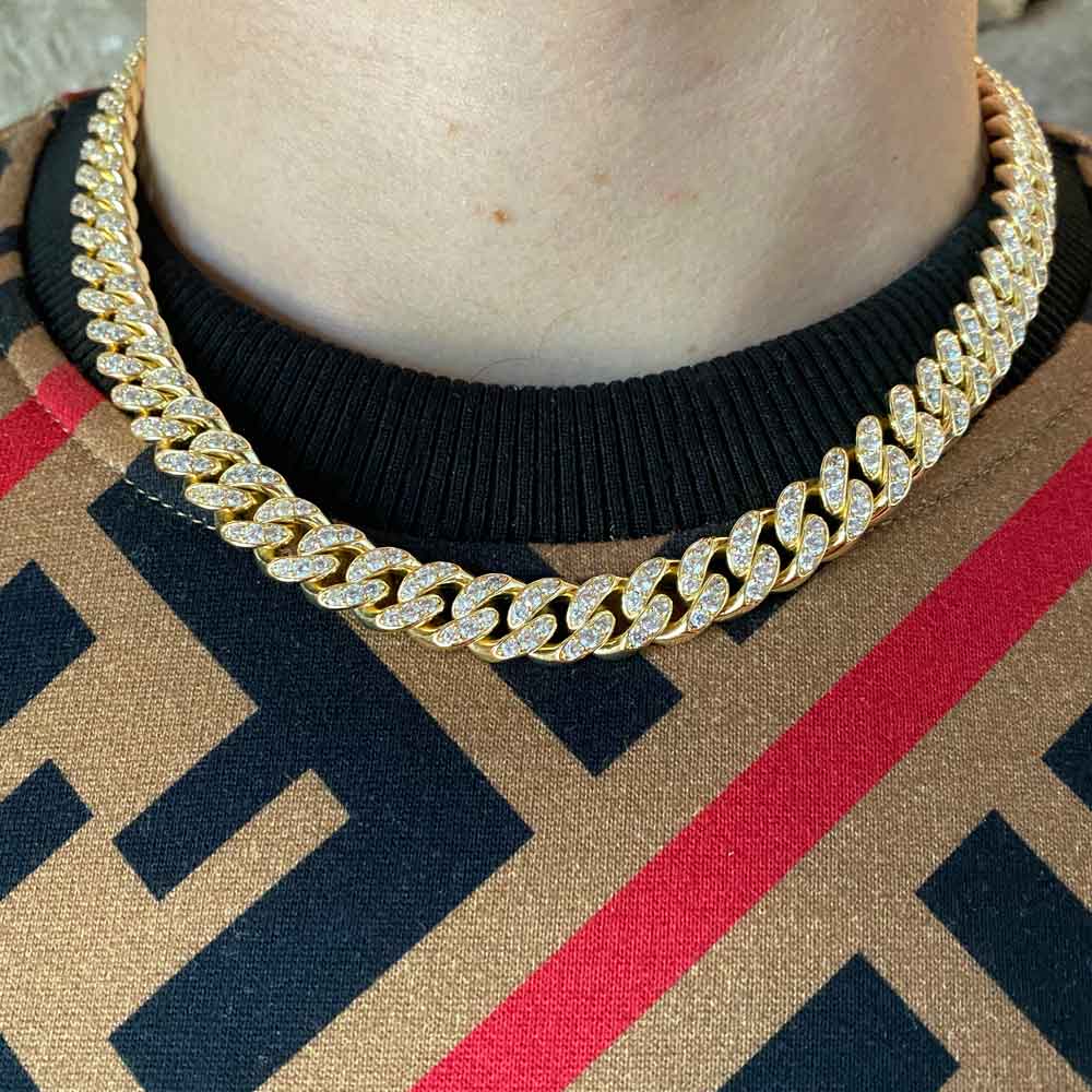 Diamond Cuban Link Chain 10mm lifestyle look The Gold Gods lifestyle look